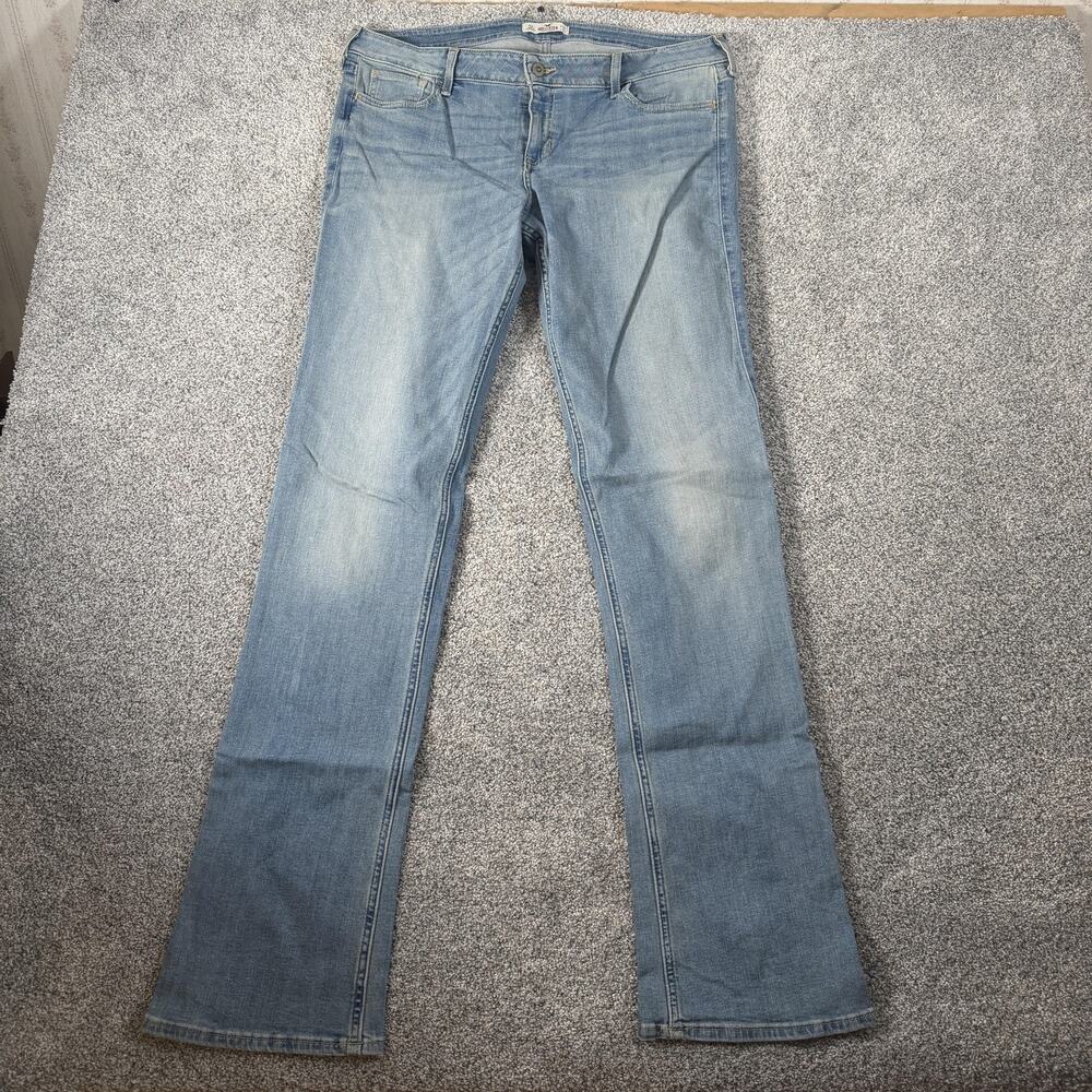 Hollister Bootcut Jeans Juniors 15L 32x35 Blue Light Wash Stretch Denim Casual